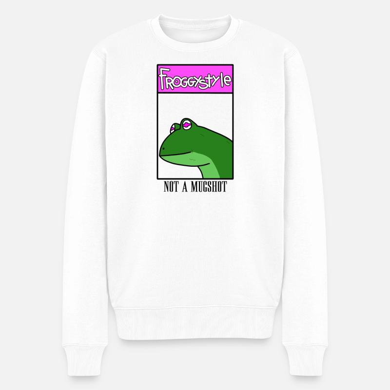 Kein Mugshot froggystyle - Männer Premium Bio Pullover - Weiß