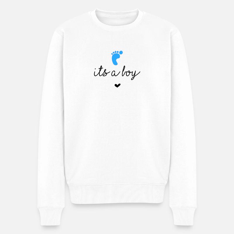 Genderreveal "Its a Boy" - Männer Premium Bio Pullover - Weiß