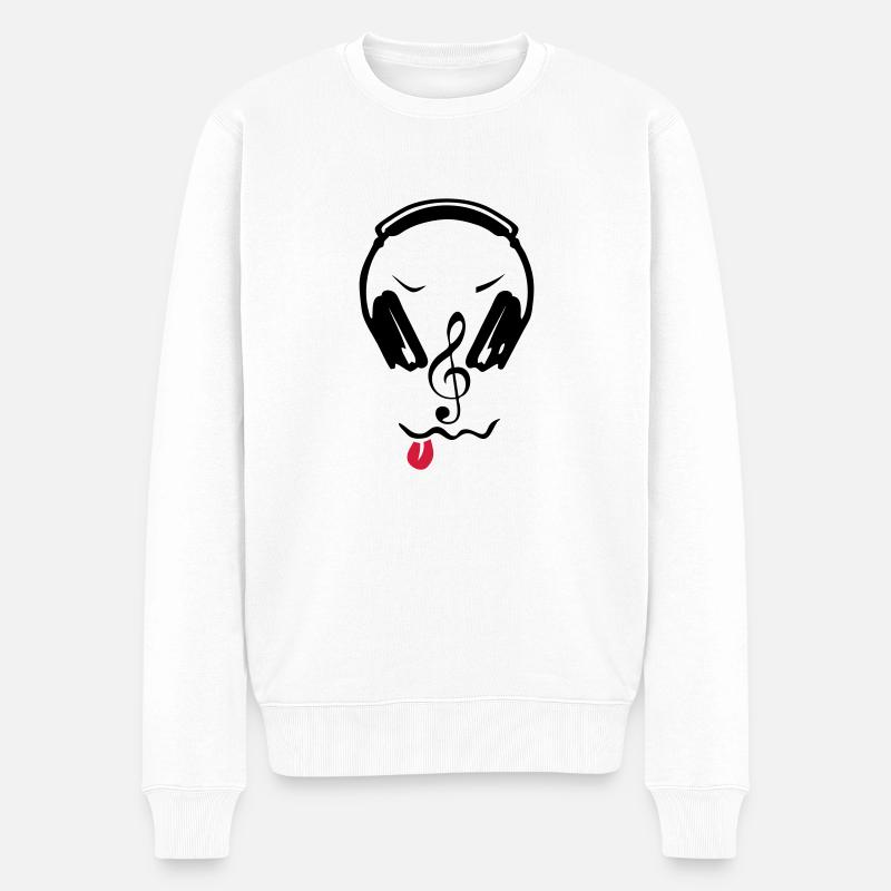 cle Helme dj Equalizer Boden Anmerkung3 - Männer Premium Bio Pullover - Weiß
