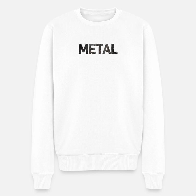Conception de lettres métalliques rouillées - Pull Premium bio Homme - blanc