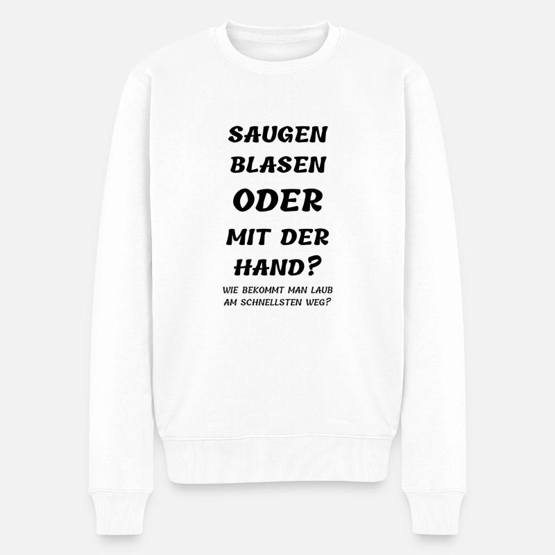 saugen blasen - Männer Premium Bio Pullover - Weiß