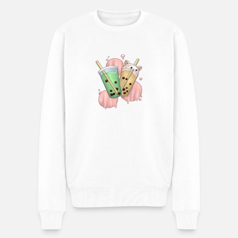 Thé à bulles 2 - Pull Premium bio Homme - blanc
