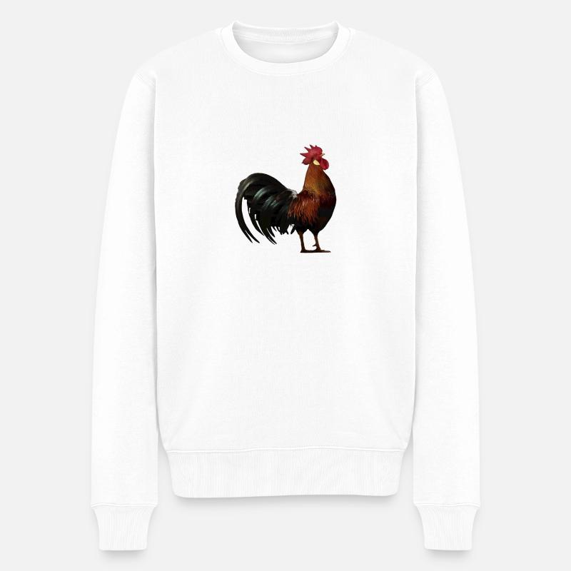 Hahn am431 - Männer Premium Bio Pullover - Weiß