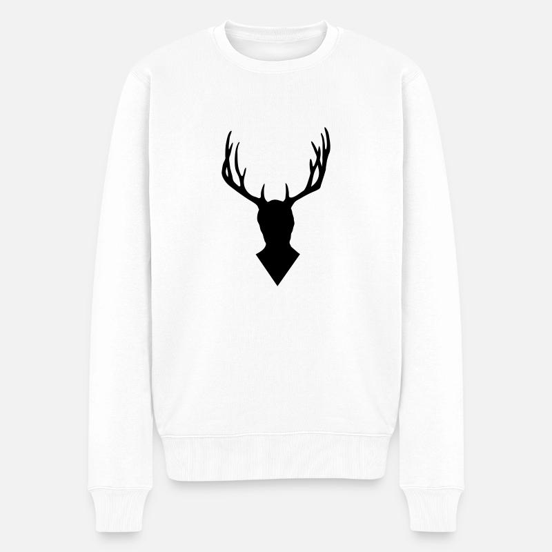 Hannibal - Deer head - Pull Premium bio Homme - blanc