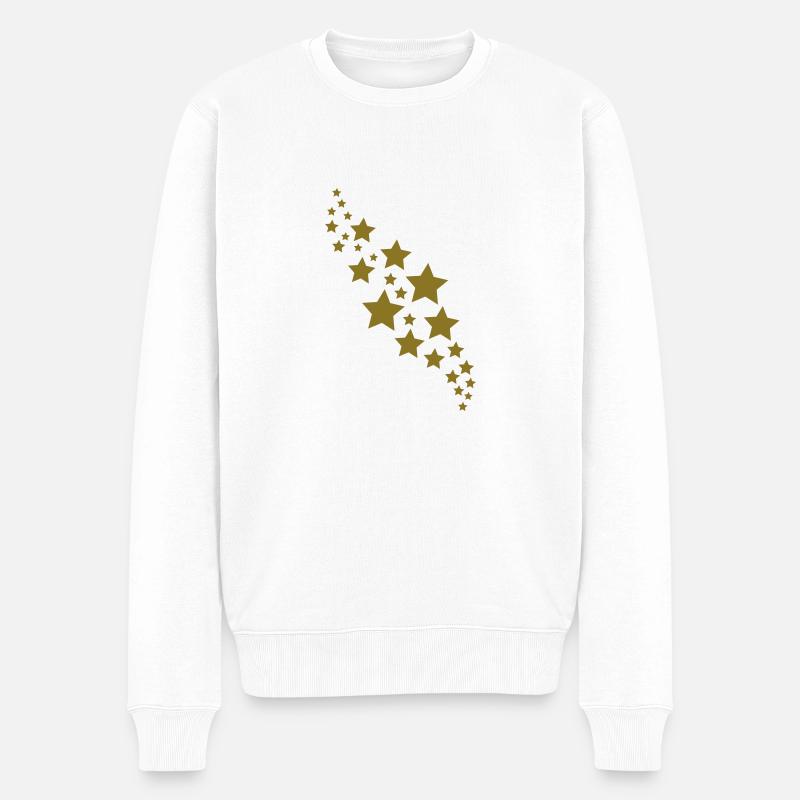 Sterne - Männer Premium Bio Pullover - Weiß