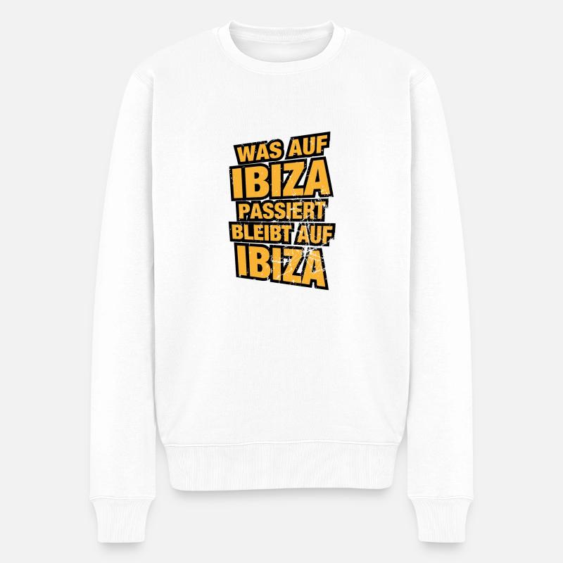 Ibiza - Männer Premium Bio Pullover - Weiß