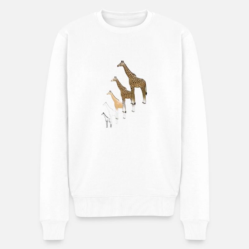 Girafe dessin - Pull Premium bio Homme - blanc