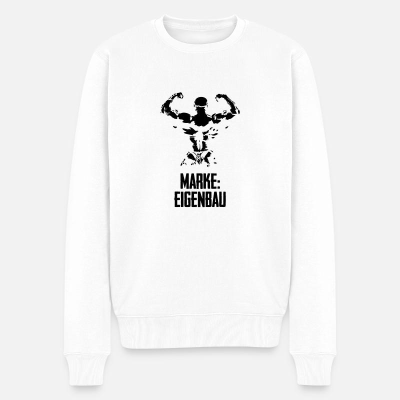 bodybuilding man - Männer Premium Bio Pullover - Weiß