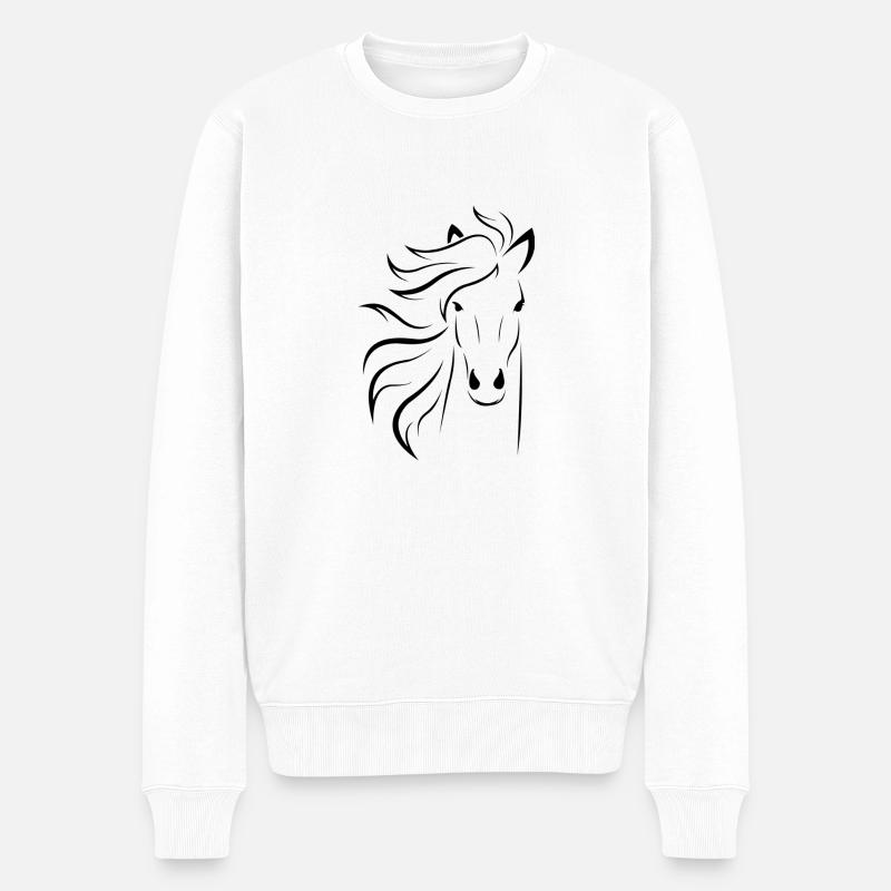 cheval - Pull Premium bio Homme - blanc