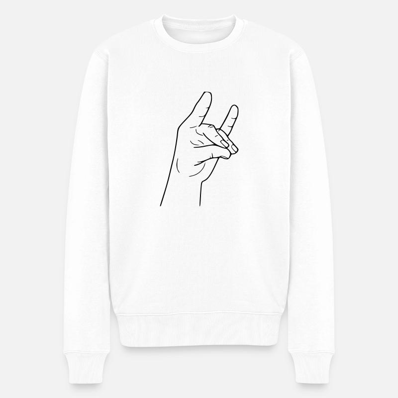 Hand Fuchs - Männer Premium Bio Pullover - Weiß