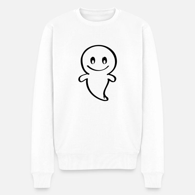 Friendly Ghost Halloween hantise - Pull Premium bio Homme - blanc
