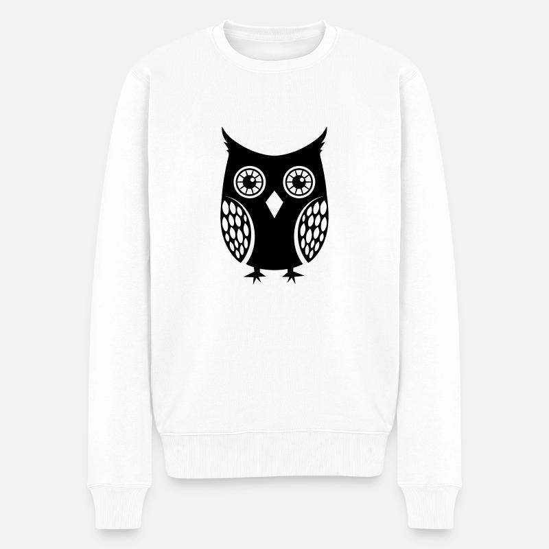 Hibou - Pull Premium bio Homme - blanc