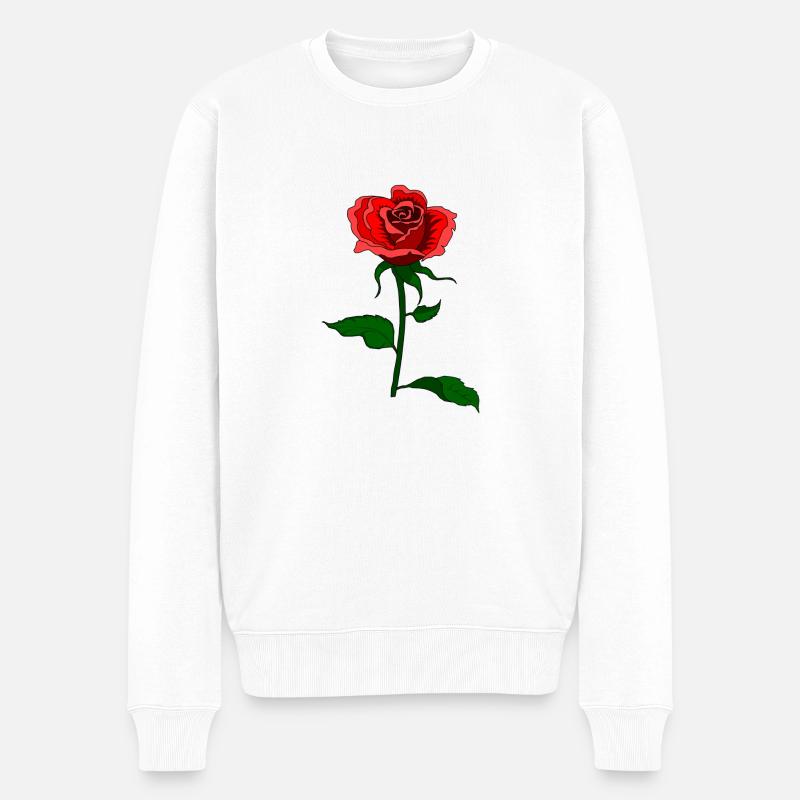 Une rose - Pull Premium bio Homme - blanc