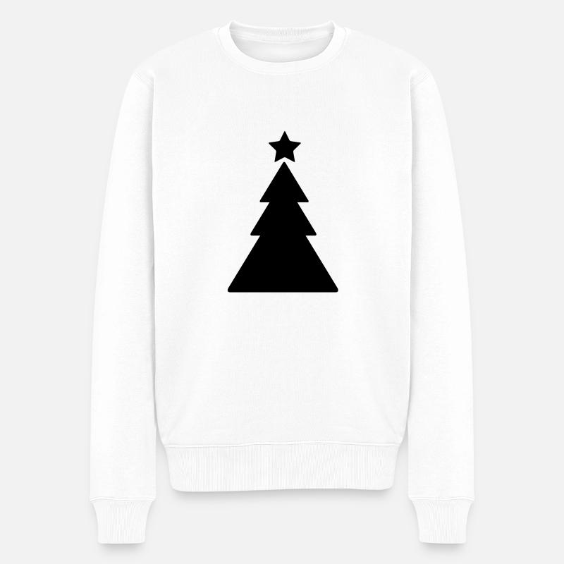 Christbaum - Weihnachten - Männer Premium Bio Pullover - Weiß