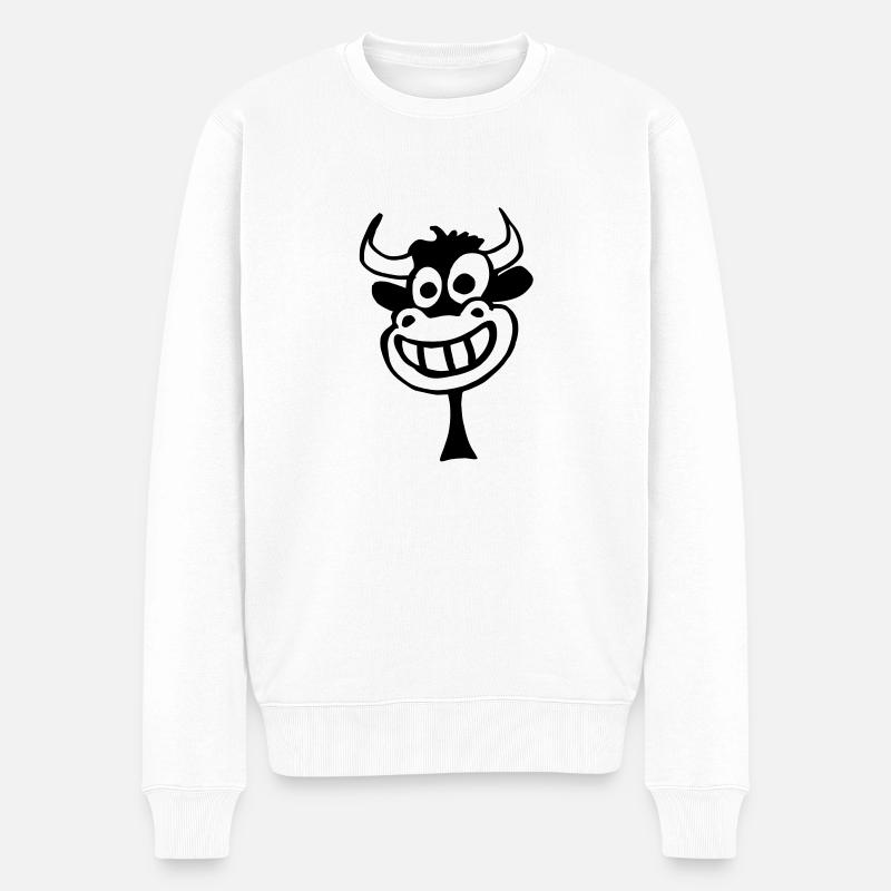 Oh la vache! - Männer Premium Bio Pullover - Weiß