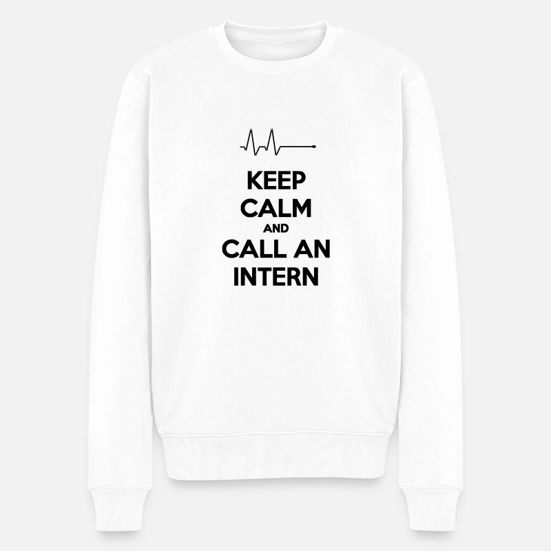 Keep Calm And Call An Intern - Men's Premium Organic Jumper - white