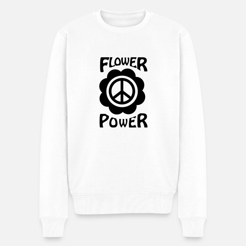 flower power - Männer Premium Bio Pullover - Weiß