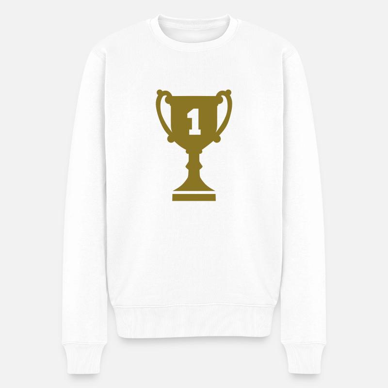 Pokal - Männer Premium Bio Pullover - Weiß