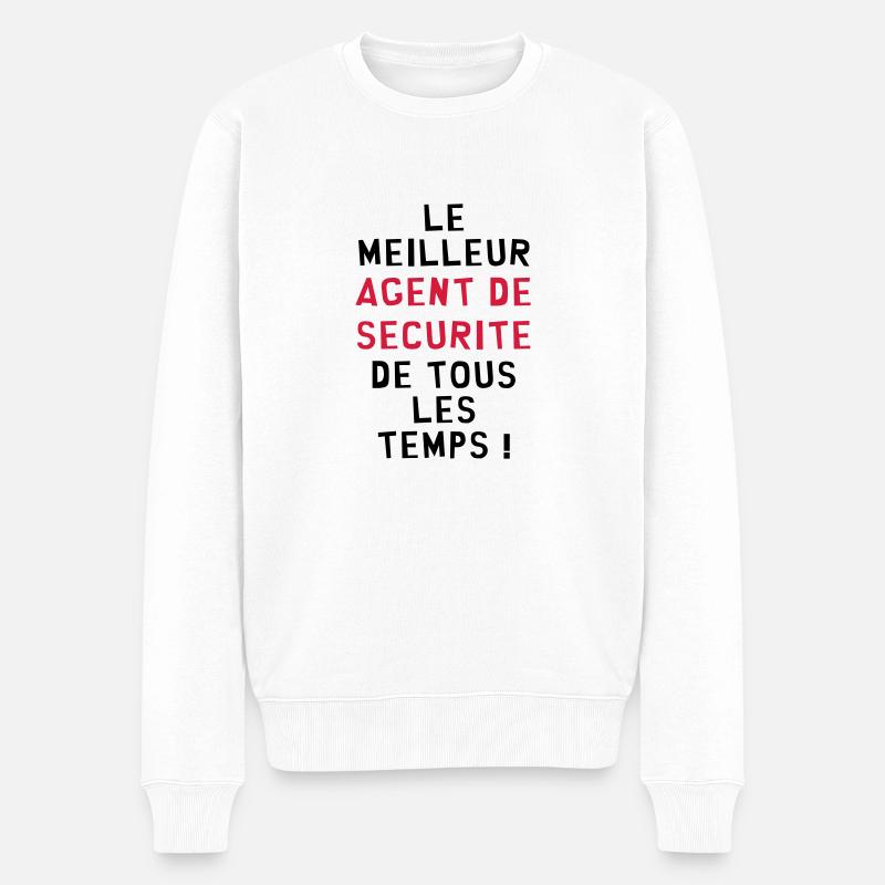 Agent de Sécurité / Surveillance / Vigile / Chien - Pull Premium bio Homme - blanc
