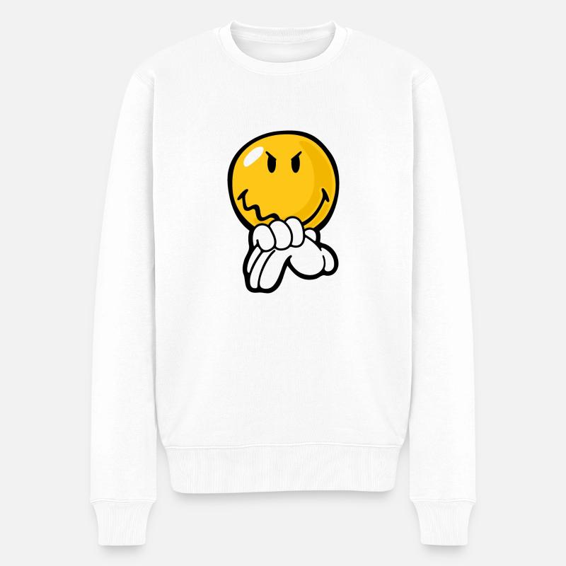 Smiley Anger Vengeful - Pull Premium bio Homme - blanc