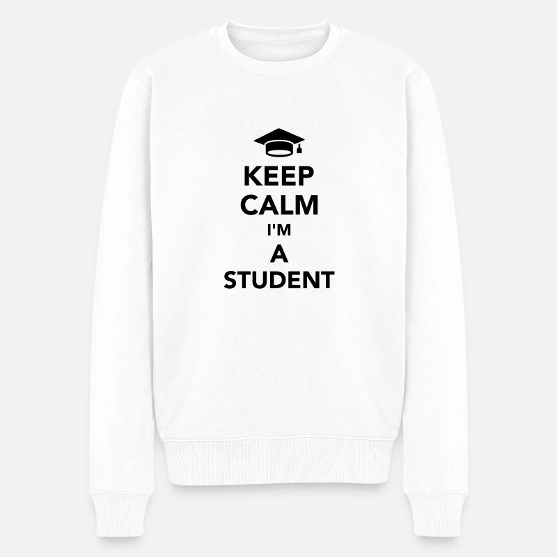 Student - Männer Premium Bio Pullover - Weiß