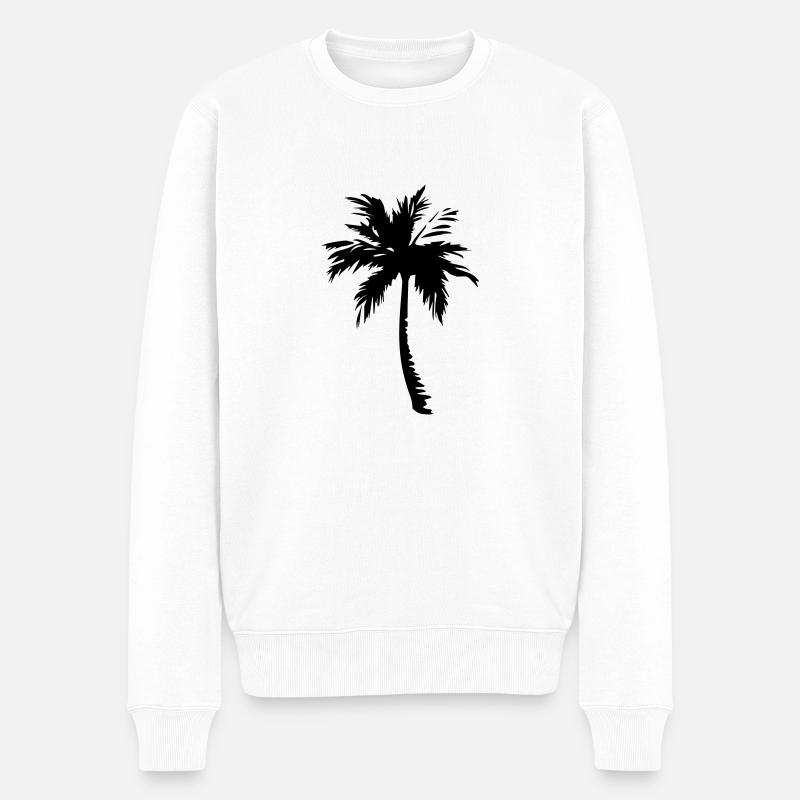 palm tree - Männer Premium Bio Pullover - Weiß
