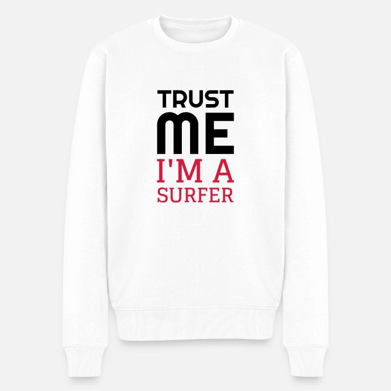 Surfen / Surfer / Surf / Surfing / Strand - Männer Premium Bio Pullover - Weiß