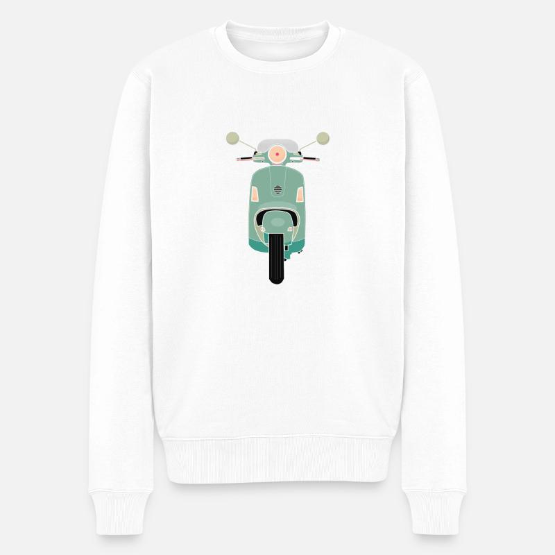 Scooter vert - Pull Premium bio Homme - blanc