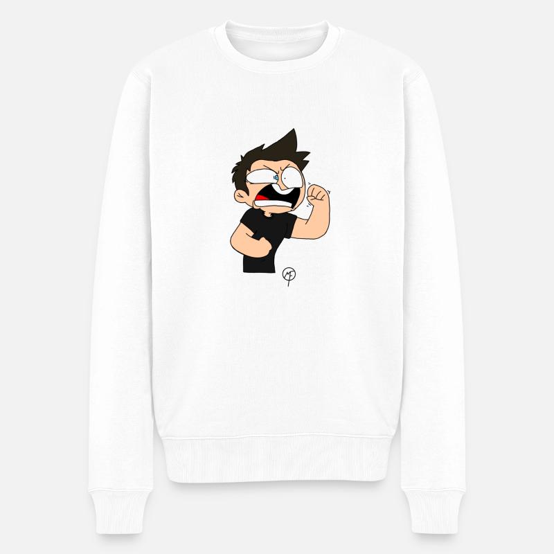 Chibi Marv wütend - Männer Premium Bio Pullover - Weiß