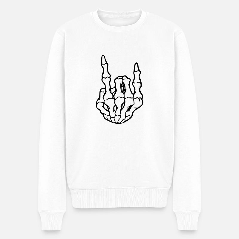 Felsen - Männer Premium Bio Pullover - Weiß
