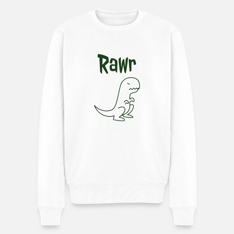 Rawr - Männer Premium Bio Pullover - Weiß