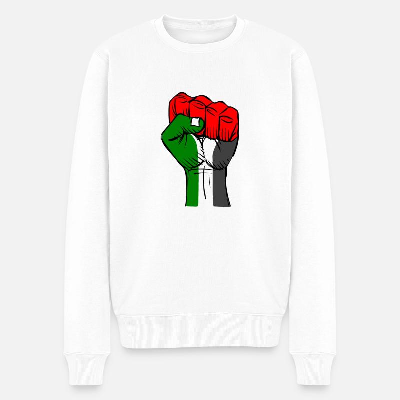 free palestine - Männer Premium Bio Pullover - Weiß