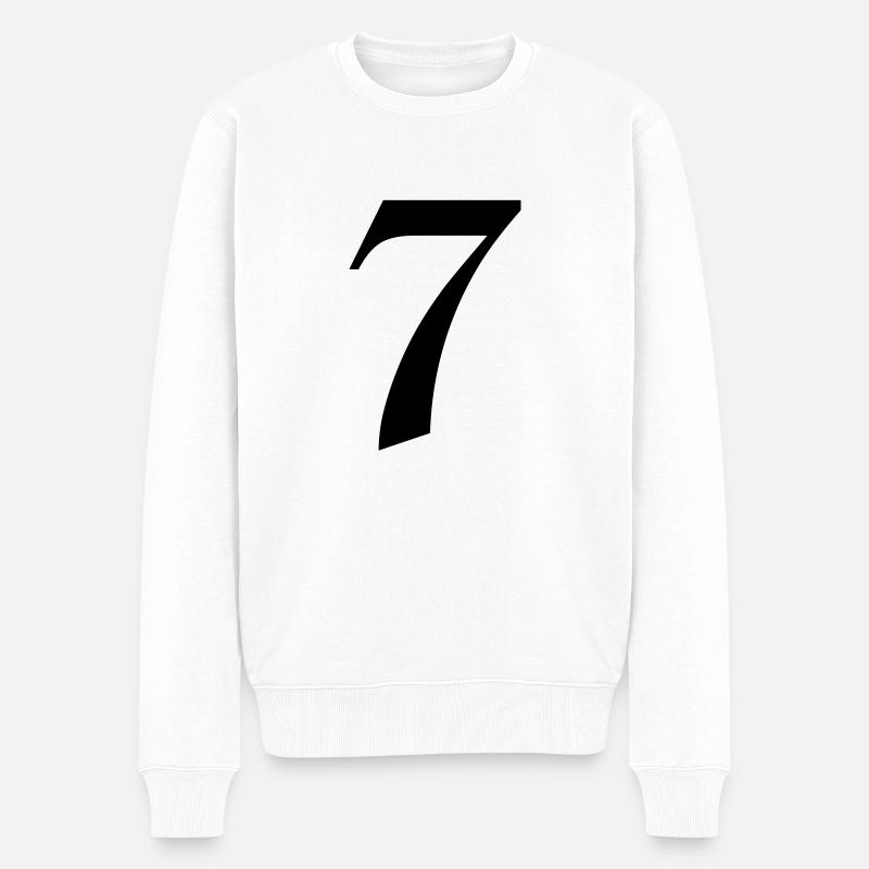 7 - Männer Premium Bio Pullover - Weiß