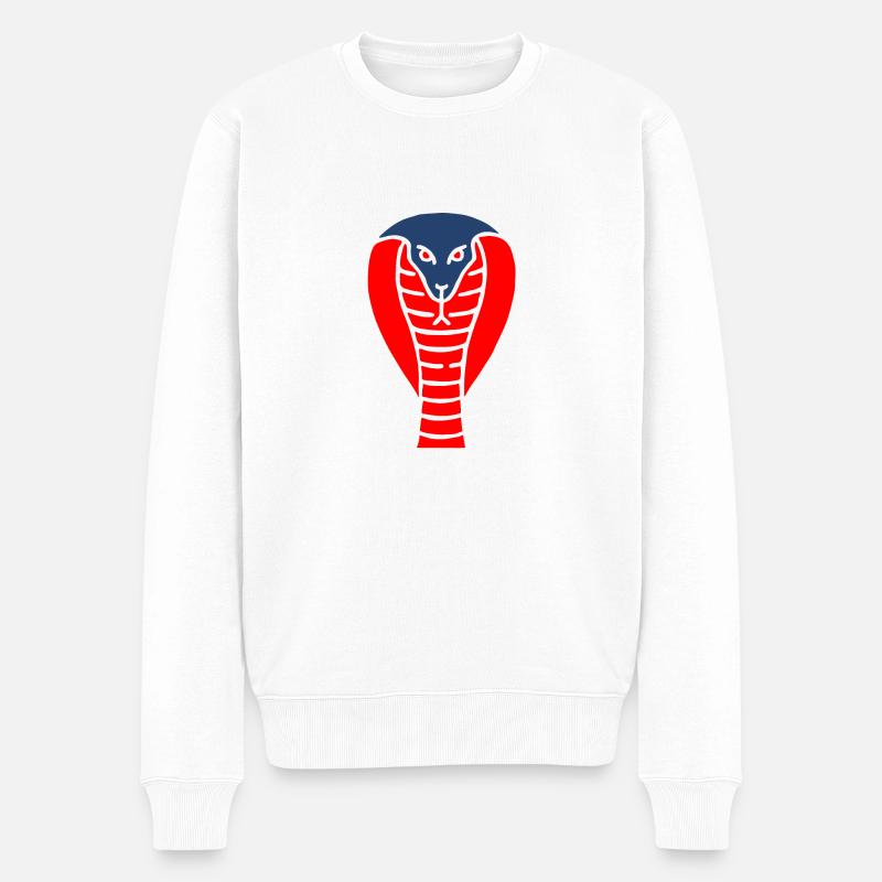 Symbol einer indischen Kobra Schlange - Männer Premium Bio Pullover - Weiß