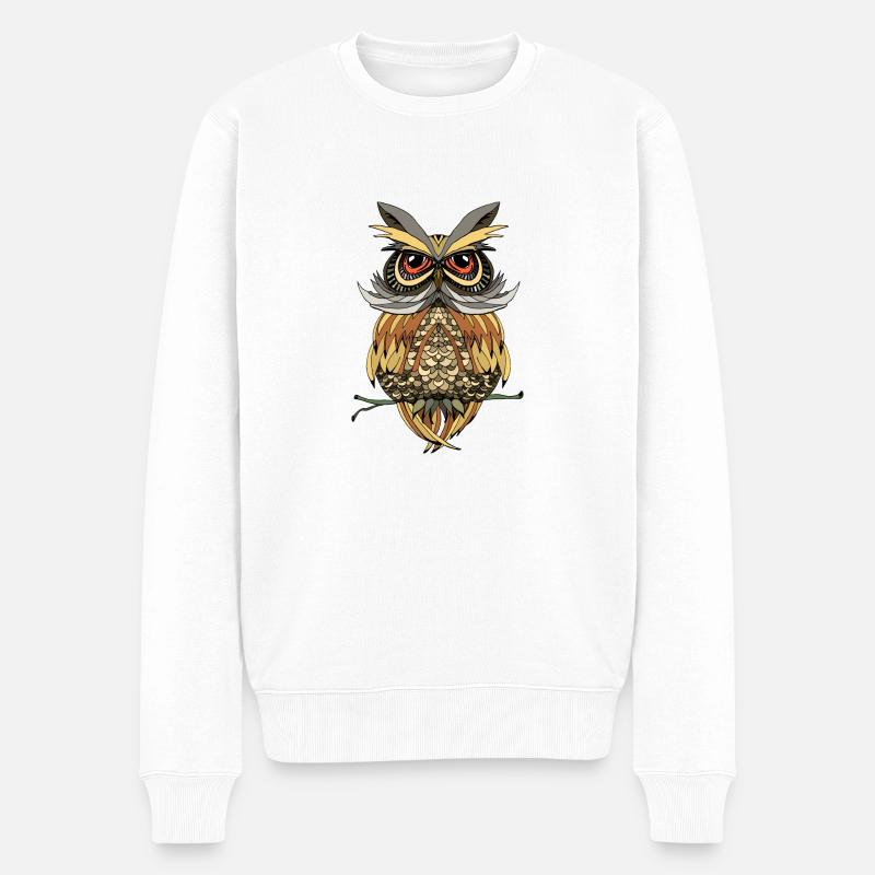 Vogel - Männer Premium Bio Pullover - Weiß