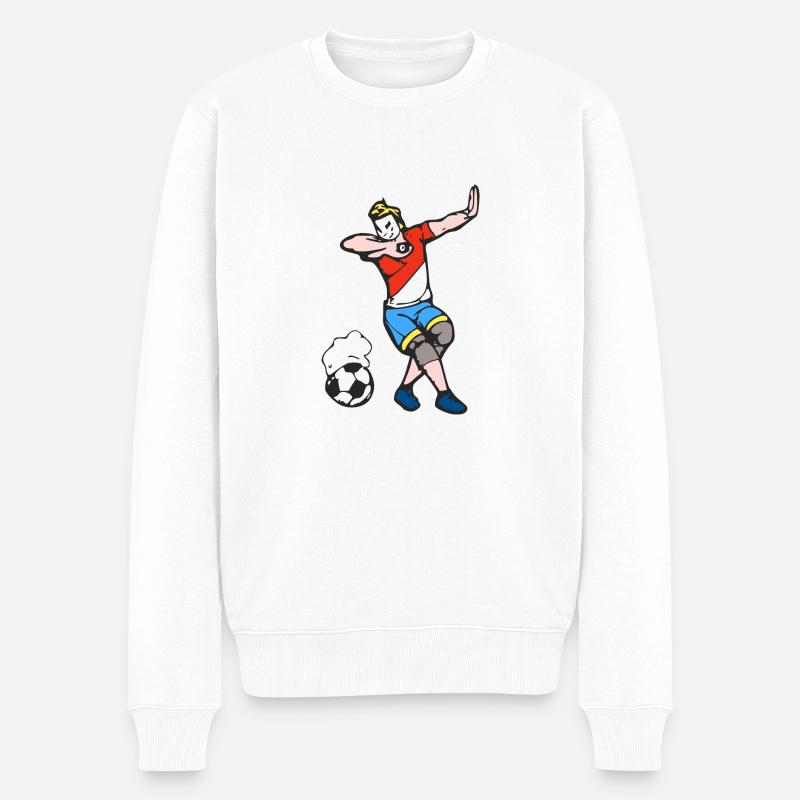 Der maskierte Fußballer - Männer Premium Bio Pullover - Weiß