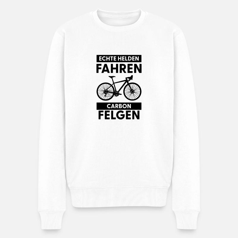 Echte Helden Fahren Carbon Felgen - Männer Premium Bio Pullover - Weiß