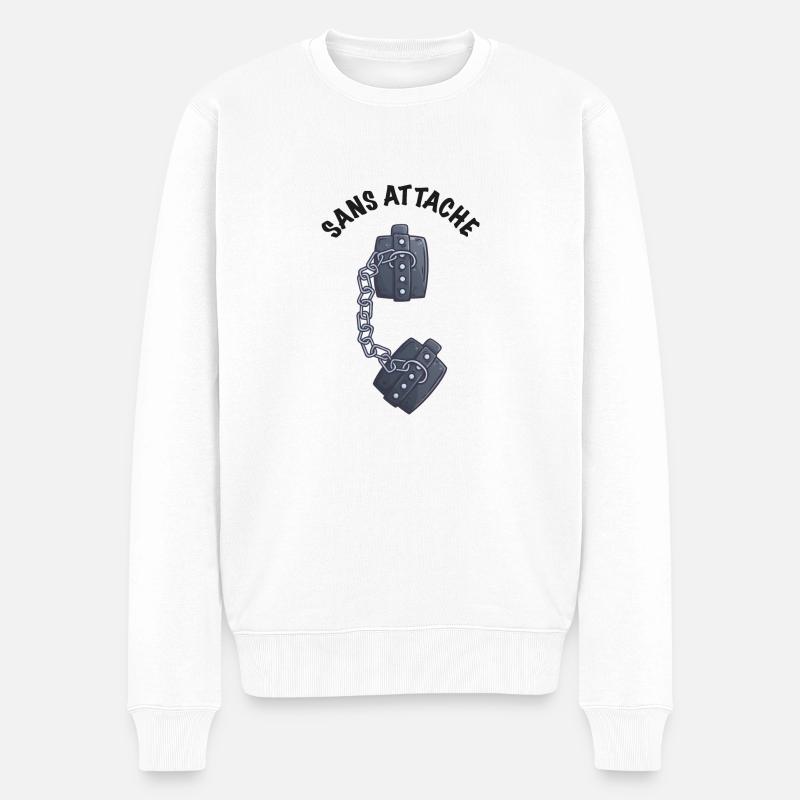 Sans Attache cadeau célibataire - Pull Premium bio Homme - blanc