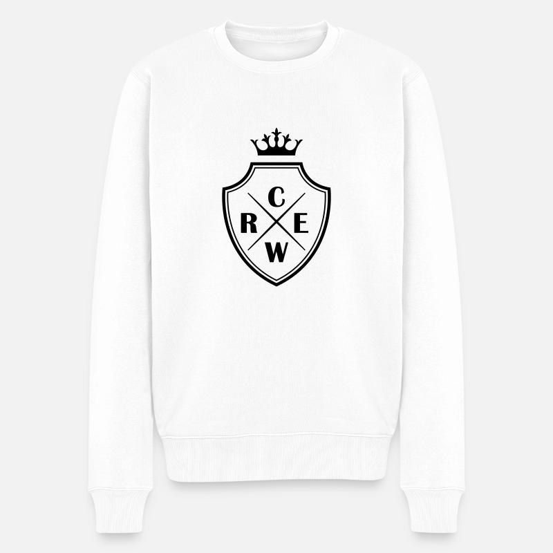 crew - Männer Premium Bio Pullover - Weiß