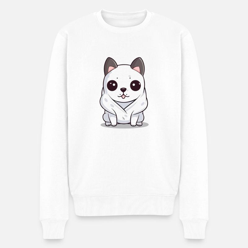 Dokoi der Hund - Männer Premium Bio Pullover - Weiß