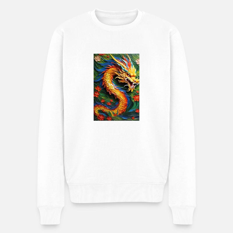 Année du Dragon V - Pull Premium bio Homme - blanc