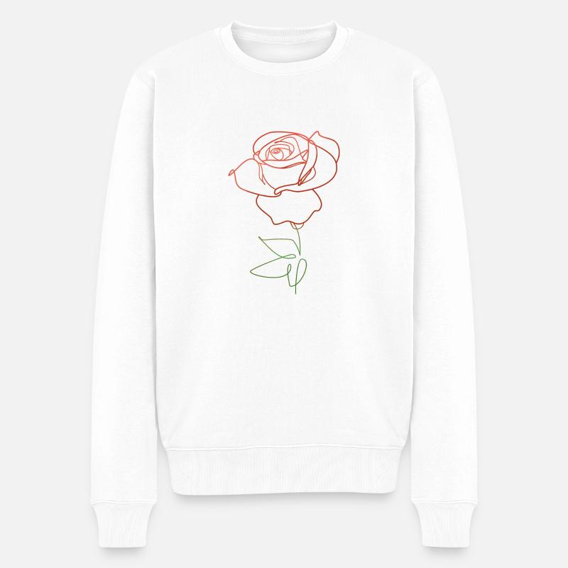 DOUBLURE FLEUR DE ROSE - Pull Premium bio Homme - blanc