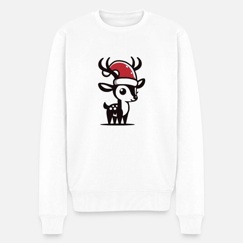 Cerf de Noël Renne - Pull Premium bio Homme - blanc