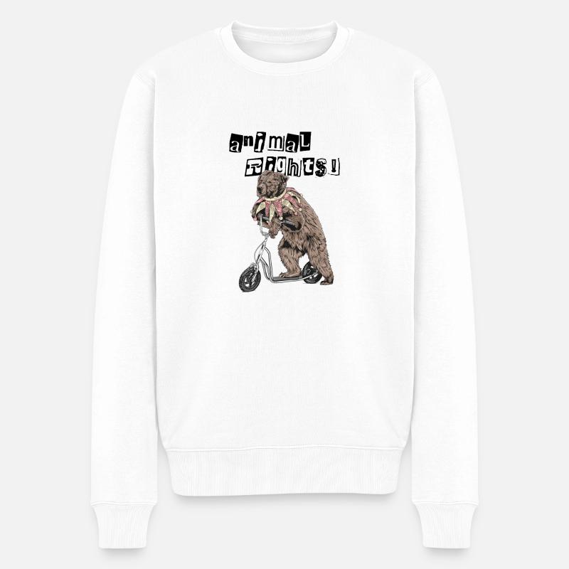 Animal Rights // Zirkusbär - Männer Premium Bio Pullover - Weiß