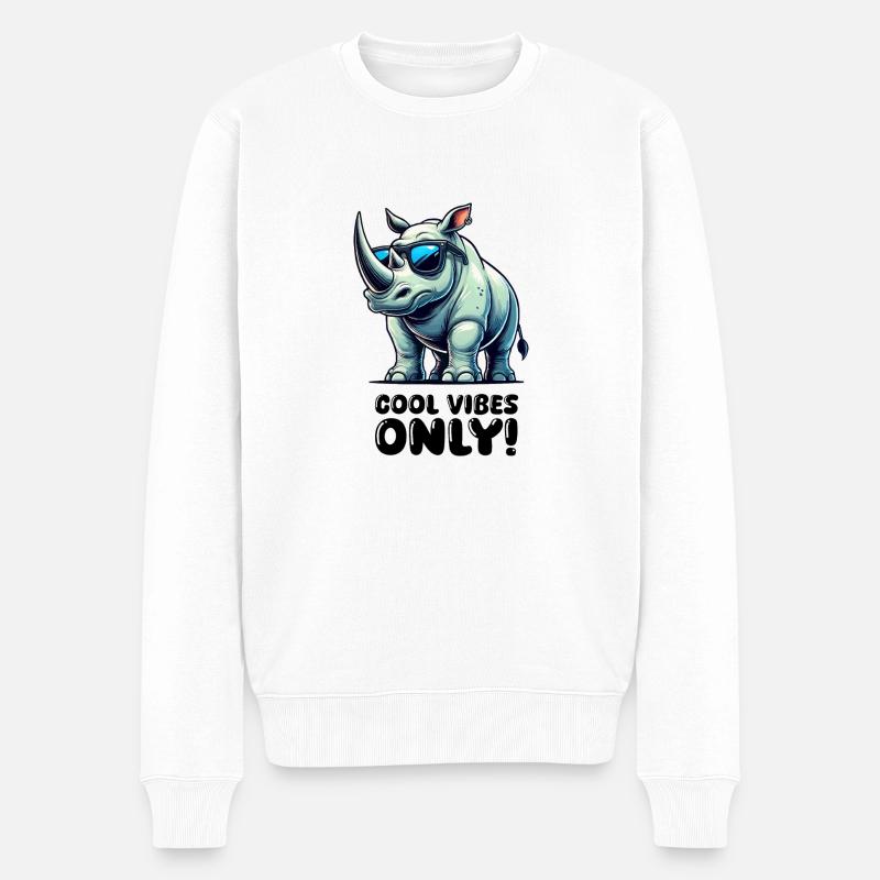 nashorn comic - Männer Premium Bio Pullover - Weiß