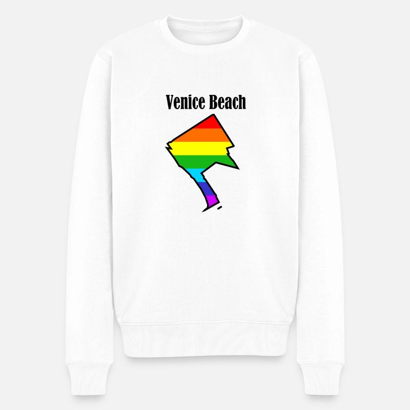 Venice Beach, L.A., arc-en-ciel - Pull Premium bio Homme - blanc