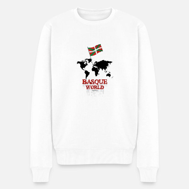 Baskische Welt - Männer Premium Bio Pullover - Weiß