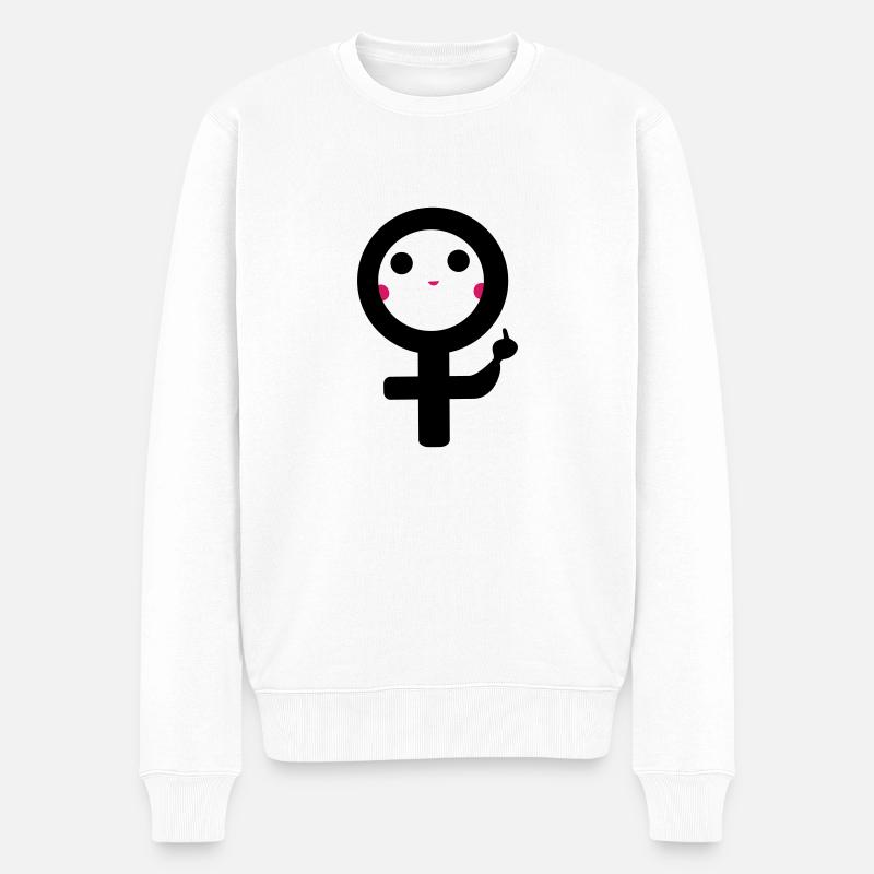 Weiblich - Männer Premium Bio Pullover - Weiß