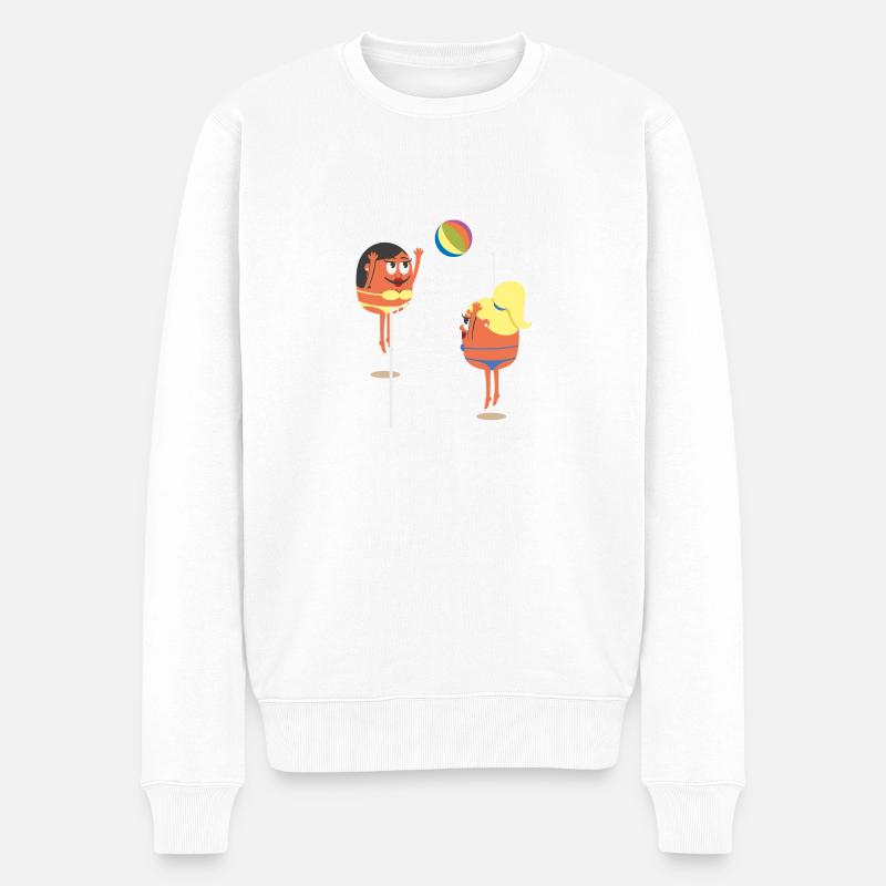 Sommer - Männer Premium Bio Pullover - Weiß