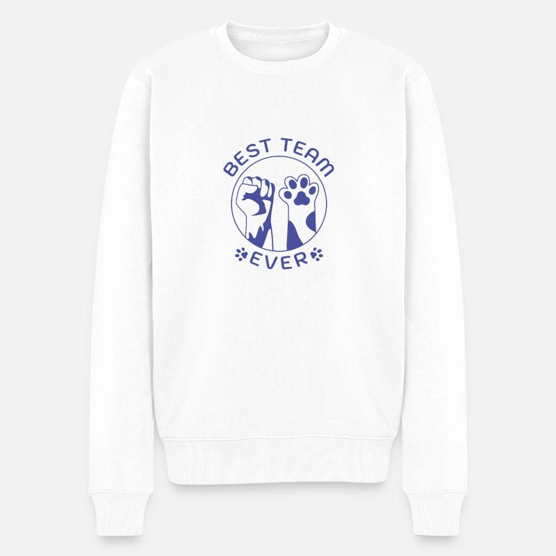 Katzen - Männer Premium Bio Pullover - Weiß